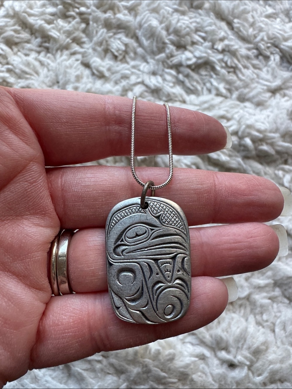 Sterling and Pewter Formline Necklace